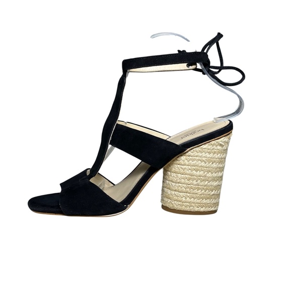 Botkier Alexia Size 8.5 Black Suede Leather Block Heel T-Strap Sandals Shoes - Picture 6 of 11